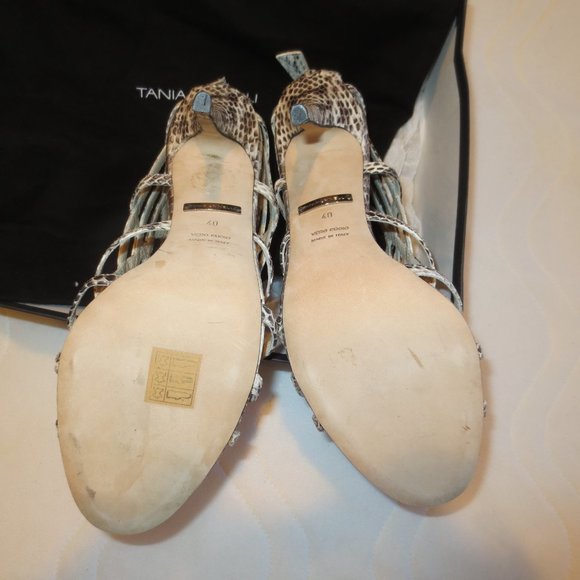 TANIA SPINELLI "Elaphe" Snakeskin Sandal Heels - Picture 2 of 2